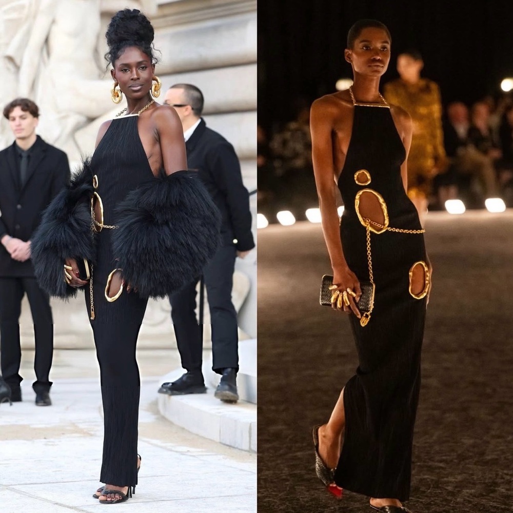 Black Dress Runway accented with Gold Circular Cutouts - Picture 5 of 13
